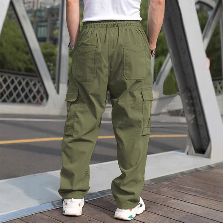 Herren lässige Cargo-Hose mit elastischem Bund und multifunktionalen Taschen Nord Taschen