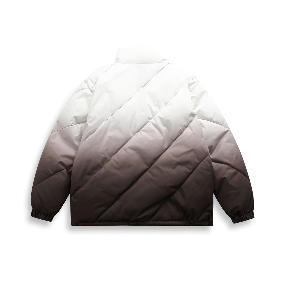 Unisex Kurz geschnittene wattierte Jacke mit Ombre‑Verlauf und diagonal gesteppter Struktur Nord Taschen