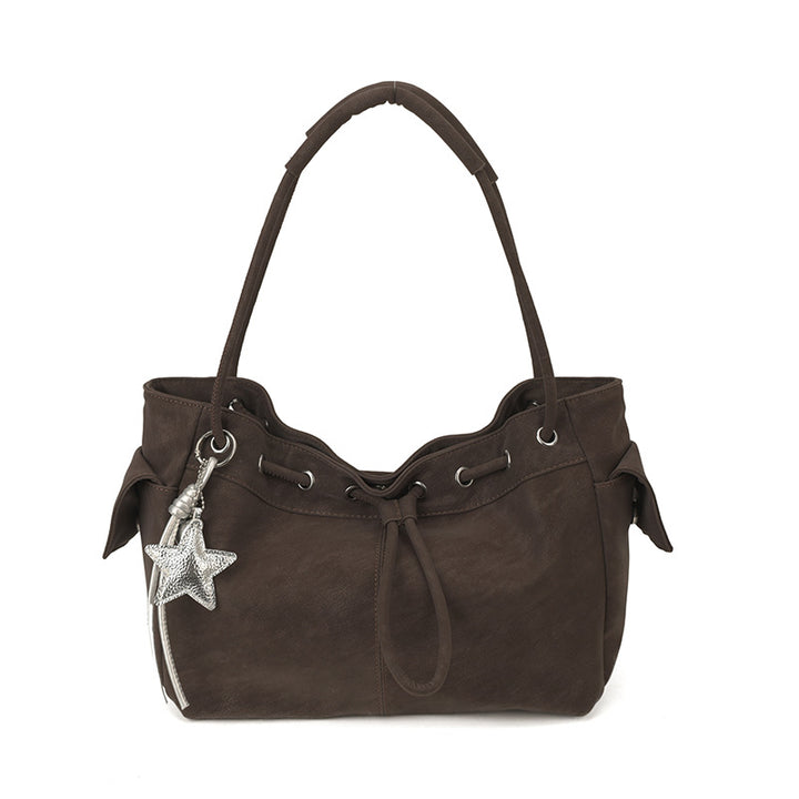 Damen modische Schultertasche mit Kordelzug Nord Taschen