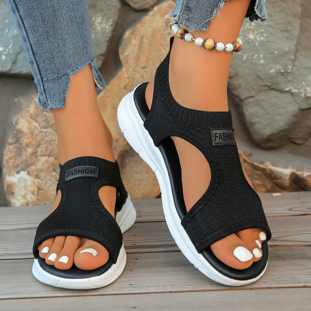 Damen Bequeme Freizeit-Sandalen mit elastischen Riemen und gepolsterter Sohle