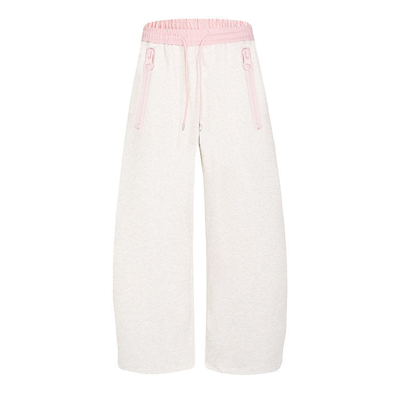 Damen Weite Lounge-Hose mit hohem Komfortbund, Kordelzug und Reißverschlusstaschen Nord Taschen