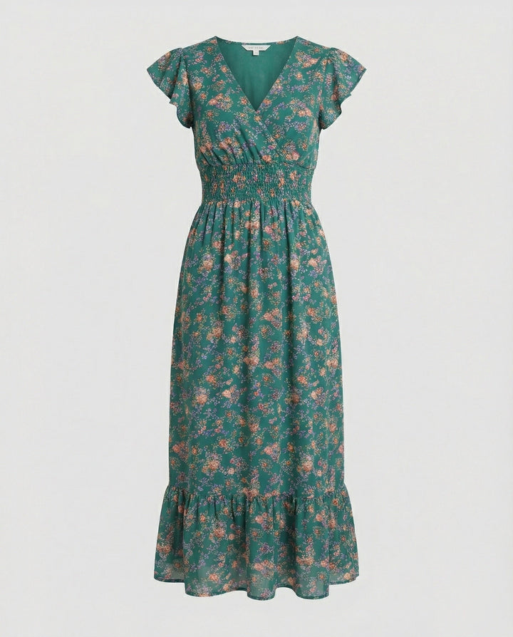 Damen Blumenkleid Maxikleid Boho