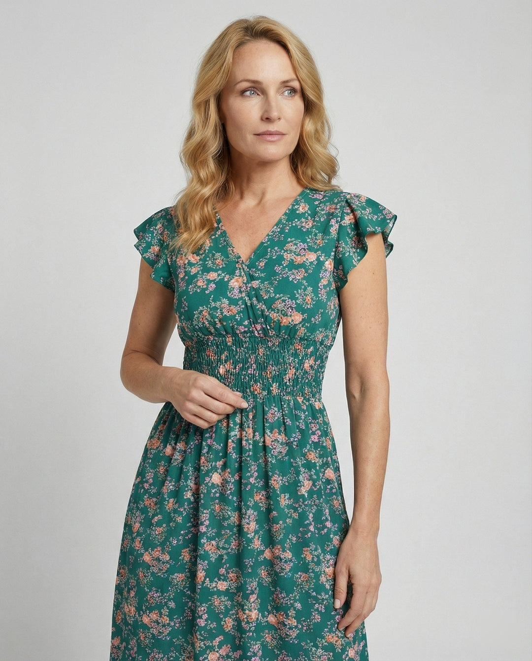 Damen Blumenkleid Maxikleid Boho