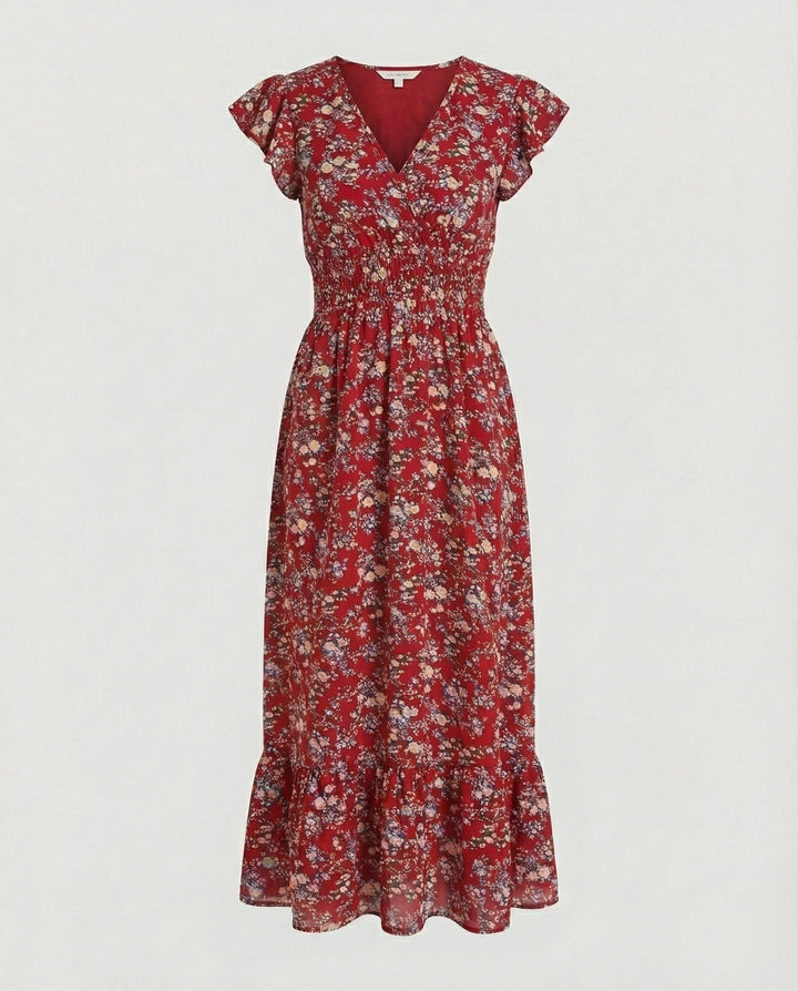 Damen Blumenkleid Maxikleid Boho