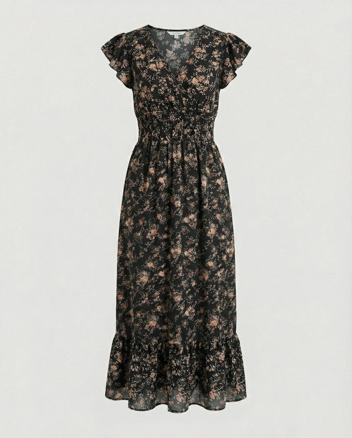 Damen Blumenkleid Maxikleid Boho