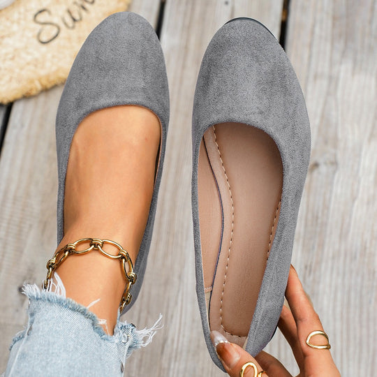 Damen  minimalistische Samt-Ballerina mit dekorativer Fußkette und ergonomischem Komfortfußbett Nord Taschen