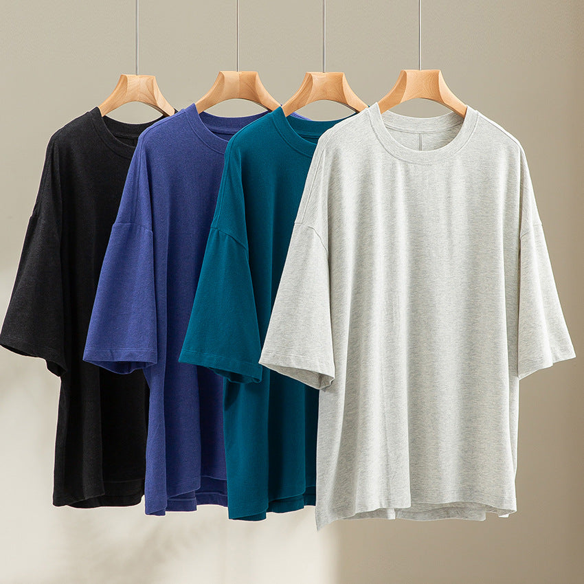 Herren Oversized T-Shirt aus hochwertigem Baumwollmix mit überschnittener Schulter und lockerem Fall Nord Taschen
