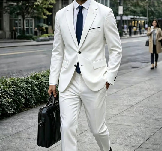 Herren Zweiteiliger Slim-Fit Businessanzug mit tailliertem Revers und schlanker Anzughose Nord Taschen