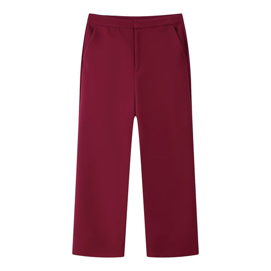 Damen Zweiteiliges Anzugset mit Federbesatz an Ärmeln und weiter Marlenehose Nord Taschen