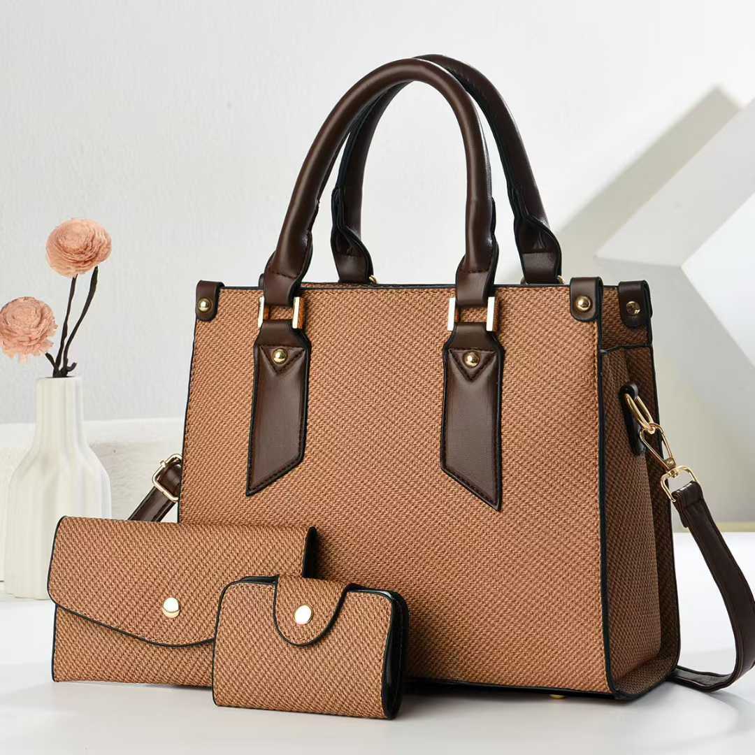 Damen tote Tasche mit strukturiertem Design und abnehmbarer Clutch Nord Taschen