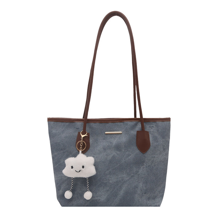 Damen Shopper-Tasche aus strapazierfähigem Canvas mit eleganten Ledergriffen Nord Taschen