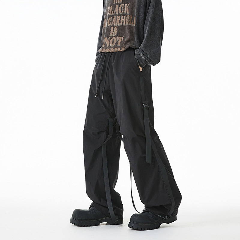 Damen Weite Tech-Cargo-Hose mit Tunnelzugbund, Beinriemen und wasserabweisender Nylon‑Optik Nord Taschen