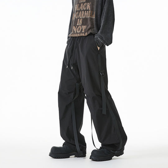 Damen Weite Tech-Cargo-Hose mit Tunnelzugbund, Beinriemen und wasserabweisender Nylon‑Optik Nord Taschen