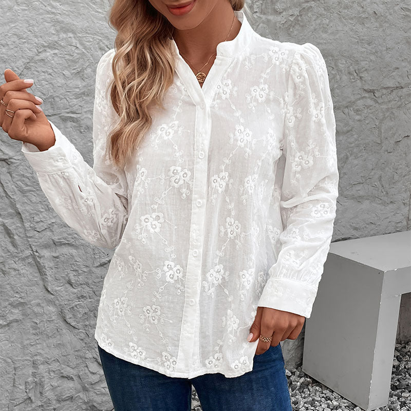 Damen Elegante Bestickte Bluse Nord Taschen
