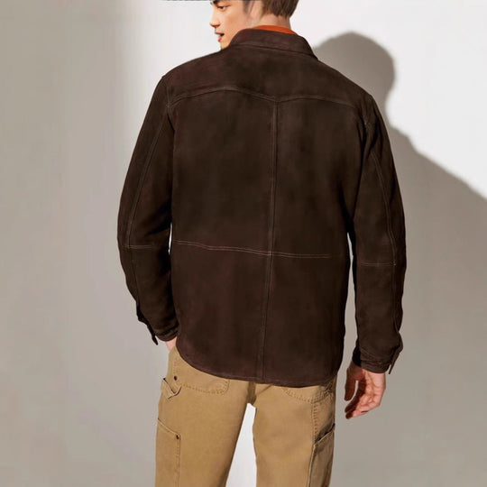 Herren Wildlederjacke im modernen Schnitt mit praktischen Taschen Nord Taschen