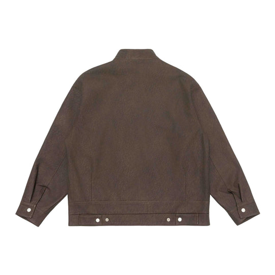 Unisex Boxy-Kunstleder-Blousonjacke mit Stehkragen und aufgesetzten Pattentaschen Nord Taschen