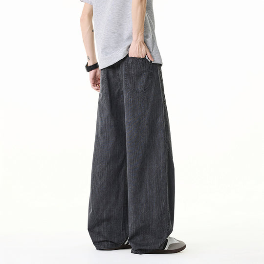 Damen Weite Leinenoptik-Hose mit elastischem Bund und aufgesetzten Taschen Nord Taschen