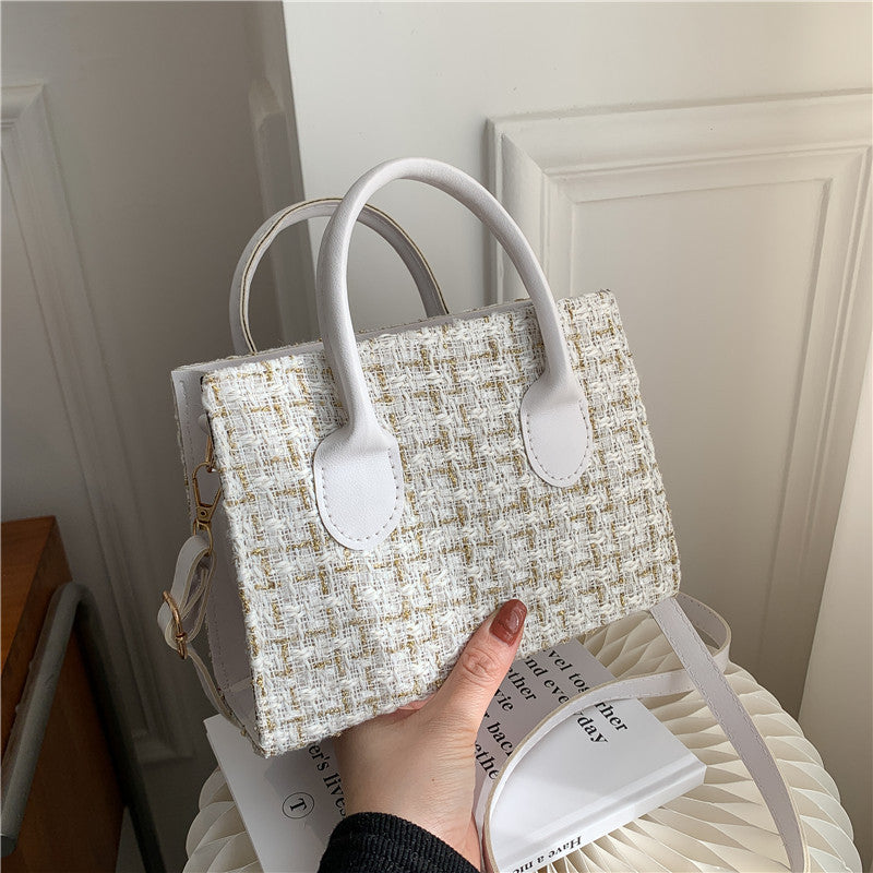 Damen stilvolle Handtasche aus strukturiertem Gewebe Nord Taschen