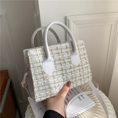 Damen stilvolle Handtasche aus strukturiertem Gewebe Nord Taschen