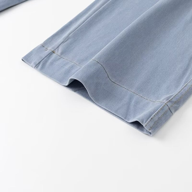 Damen weite High-Waist-Loungehose aus fließender Viskoseoptik mit Elastbund und Eingrifftaschen Nord Taschen