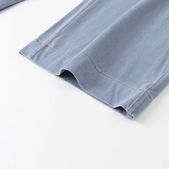 Damen weite High-Waist-Loungehose aus fließender Viskoseoptik mit Elastbund und Eingrifftaschen Nord Taschen