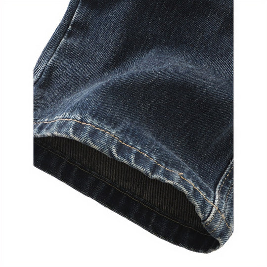 Herren Cargo-Jeans mit aufgesetzten Beintaschen und Used-Waschung Nord Taschen