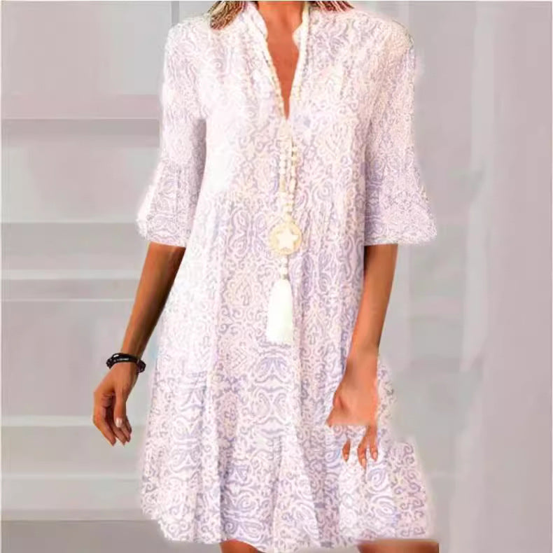 Damen Druckkleid