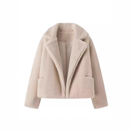 Damen Teddy-Mantel aus Faux-Shearling mit Oversize-Kragen Nord Taschen