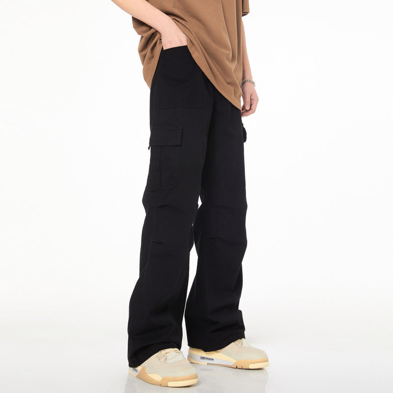 Herren Utility-Cargohose im weiten Palazzoschnitt mit tiefem Schritt und Tunnelzugsaum Nord Taschen