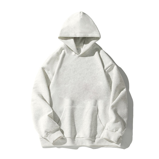 Unisex Kastenförmiger Kapuzenpullover mit minimalistischer Nahtführung, Kängurutasche und verlängertem Rückenteil Nord Taschen