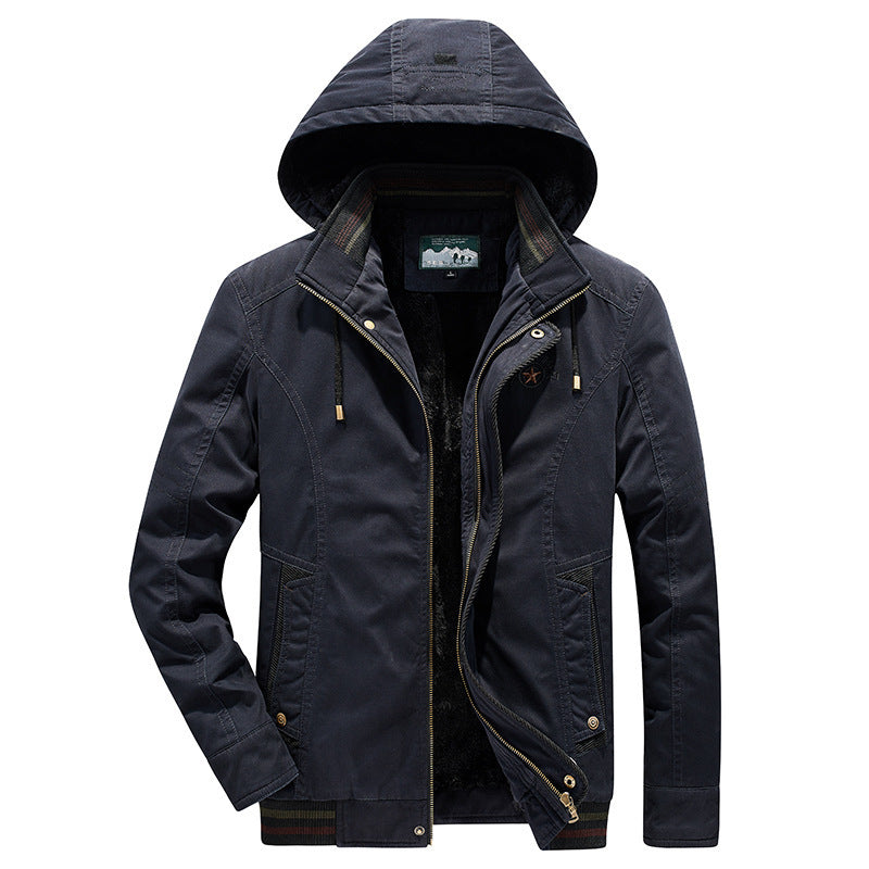 Herren Utility-Kapuzenjacke im Field-Parka-Stil mit Thermofutter und Multifunktions-Taschen Nord Taschen