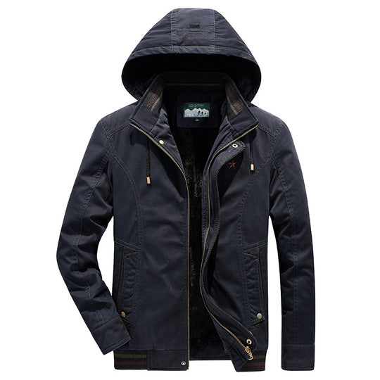 Herren Utility-Kapuzenjacke im Field-Parka-Stil mit Thermofutter und Multifunktions-Taschen Nord Taschen