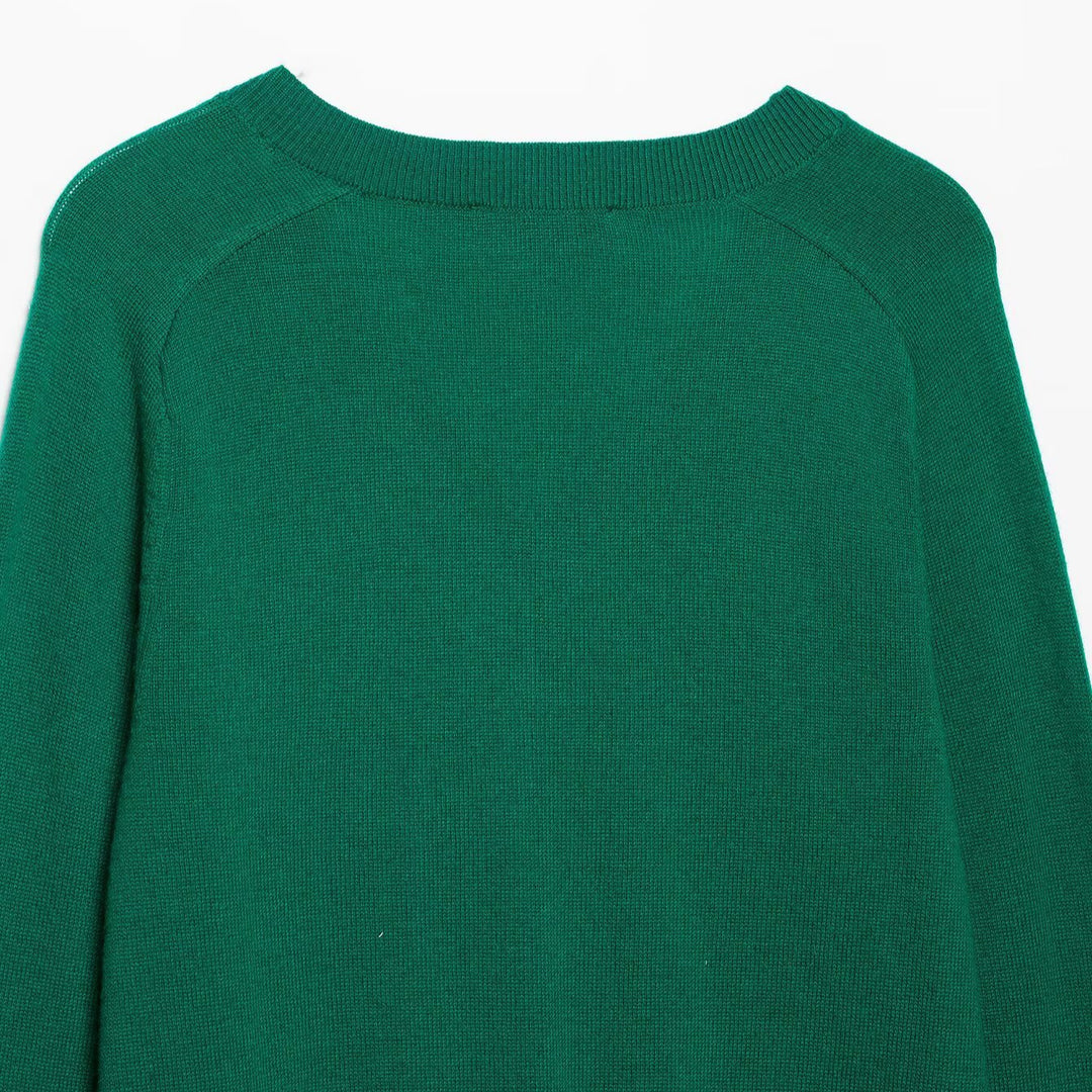 Damen Leichter V‑Ausschnitt Feinstrickpullover mit geripptem Saum Nord Taschen