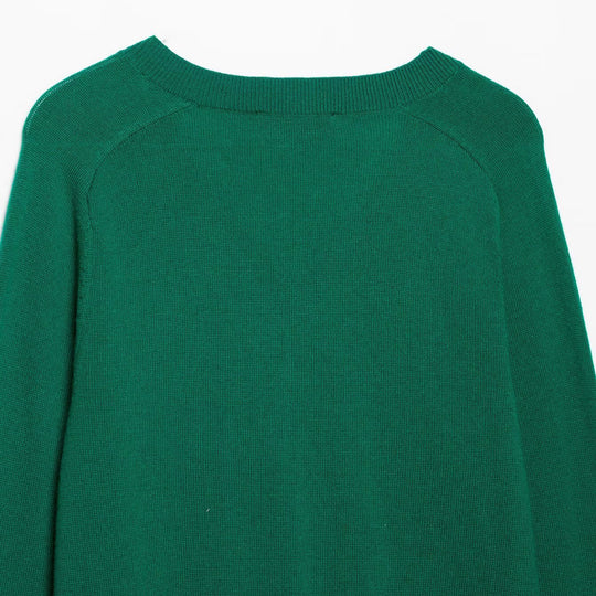 Damen Leichter V‑Ausschnitt Feinstrickpullover mit geripptem Saum Nord Taschen