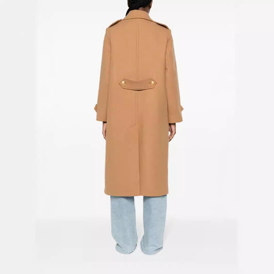 Damen Doppelreihiger Oversize-Wollmix-Mantel mit markantem Revers und verstellbaren Manschetten Nord Taschen