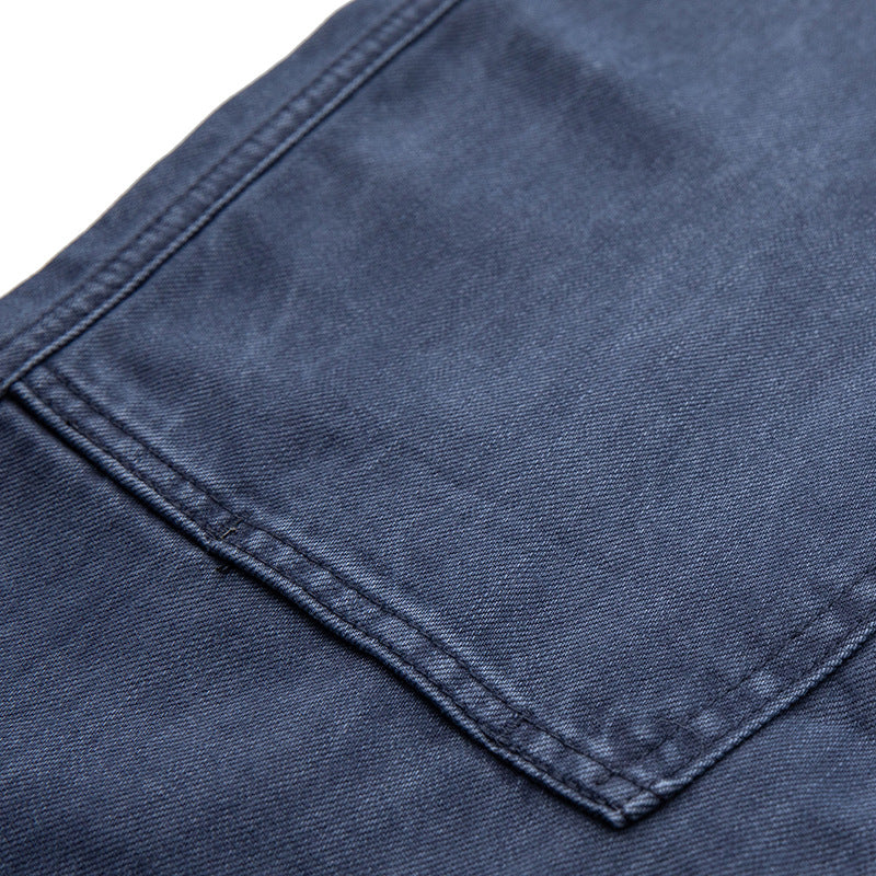 Herren Weite Utility-Denimhose mit Tunnelzugbund und aufgesetzten Taschen Nord Taschen