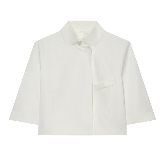 Damen 40+ kurzes Cape‑Blouson mit Stehkragen und Zierknopf Nord Taschen