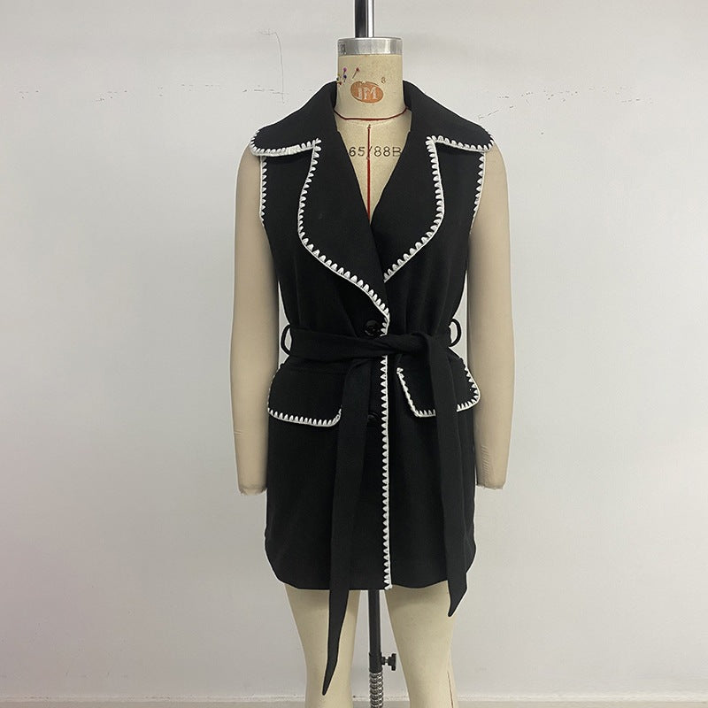 Damen Eleganter Wickel-Cardigan mit Gürtel Nord Taschen