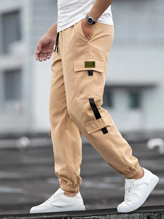 Herren modische Cargo-Joggerhose mit elastischem Bund, Kordelzug und mehreren Sicherheits- und Klappentaschen Nord Taschen