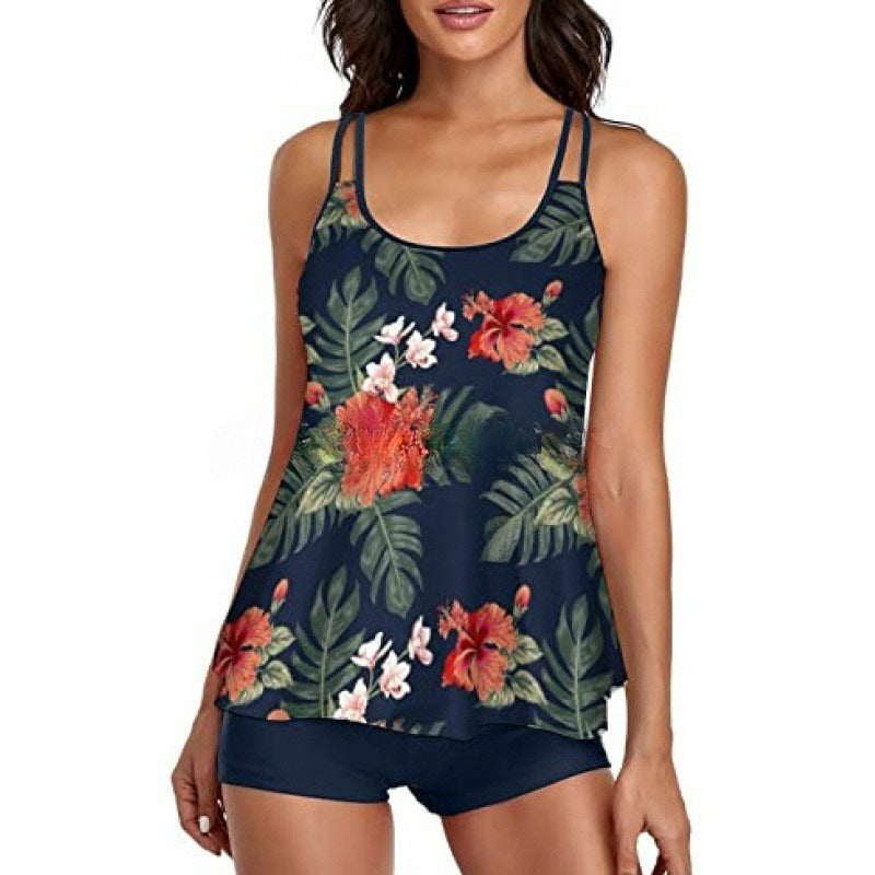 Damen Sportliches Tankini-Set mit bequemem Shorts und verstellbaren Trägern Nord Taschen
