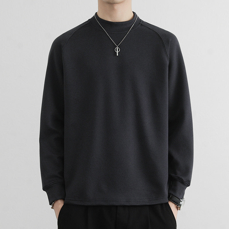 Herren Minimalistisches Mockneck-Sweatshirt aus Tech‑Fleece mit Raglanärmeln Nord Taschen