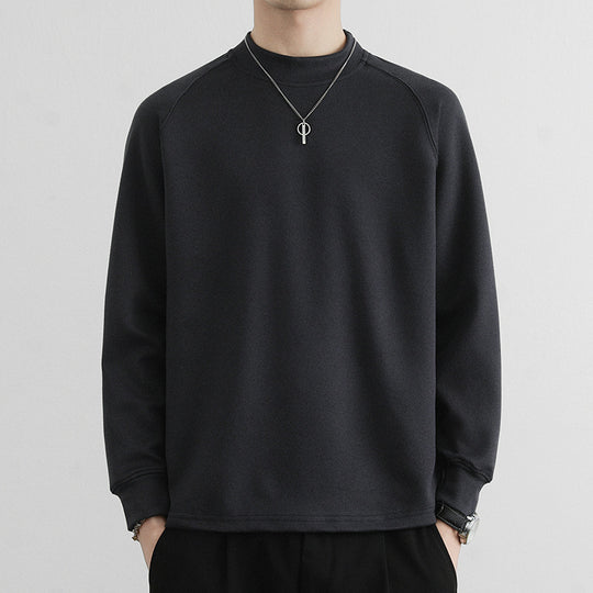Herren Minimalistisches Mockneck-Sweatshirt aus Tech‑Fleece mit Raglanärmeln Nord Taschen