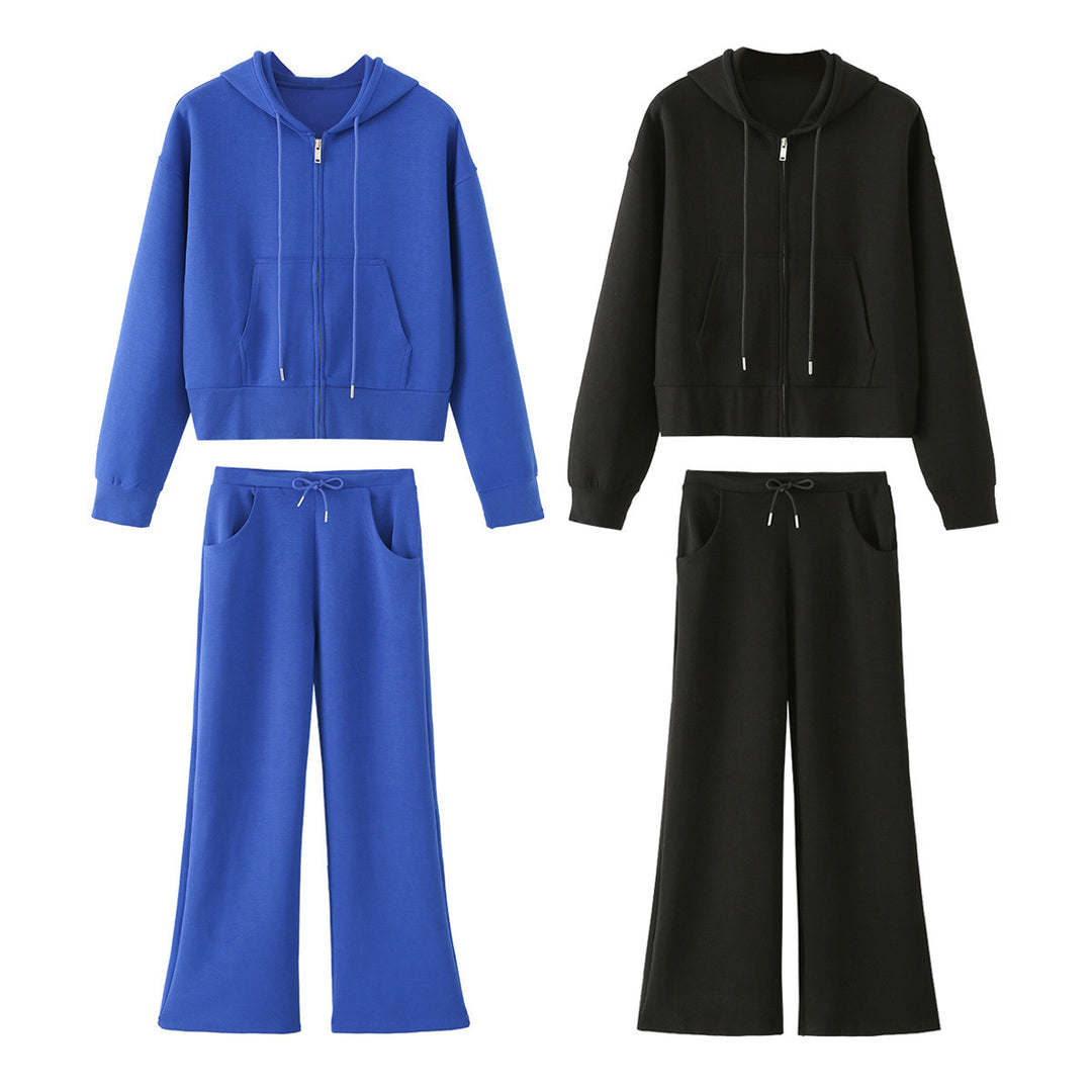 Damen Weite Jersey-Hose mit hohem Bund Tunnelzug und Pattentaschen Nord Taschen