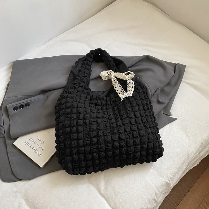 Damen Einkaufstasche mit strukturiertem Design und dekorativem Schleifenakzent Nord Taschen