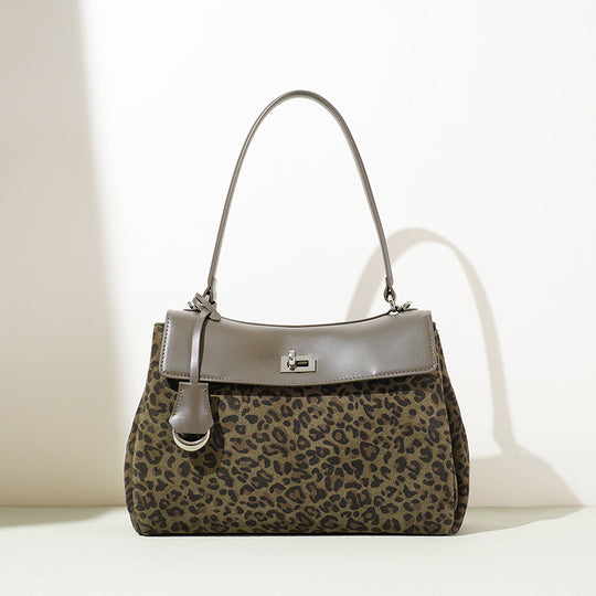 Damen Handtasche mit stilvollem Leopardenmuster und abnehmbarem Schulterriemen Nord Taschen