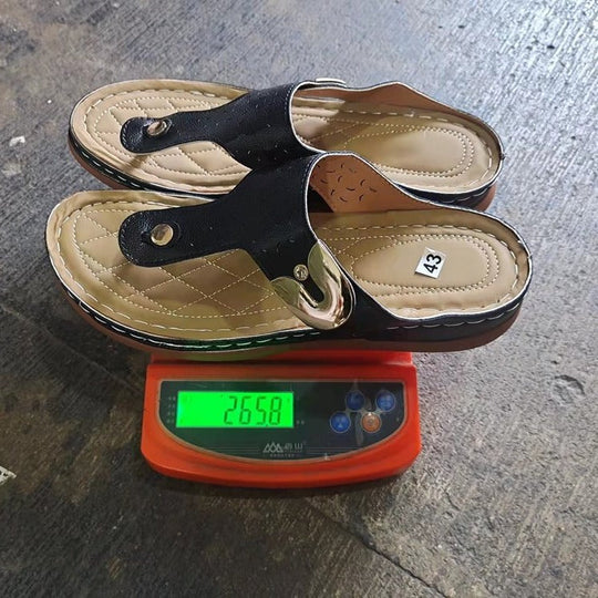 Damen Orthopädische Zehentrenner-Sandalen mit modischen Schnallen und anatomischer Fußbettung