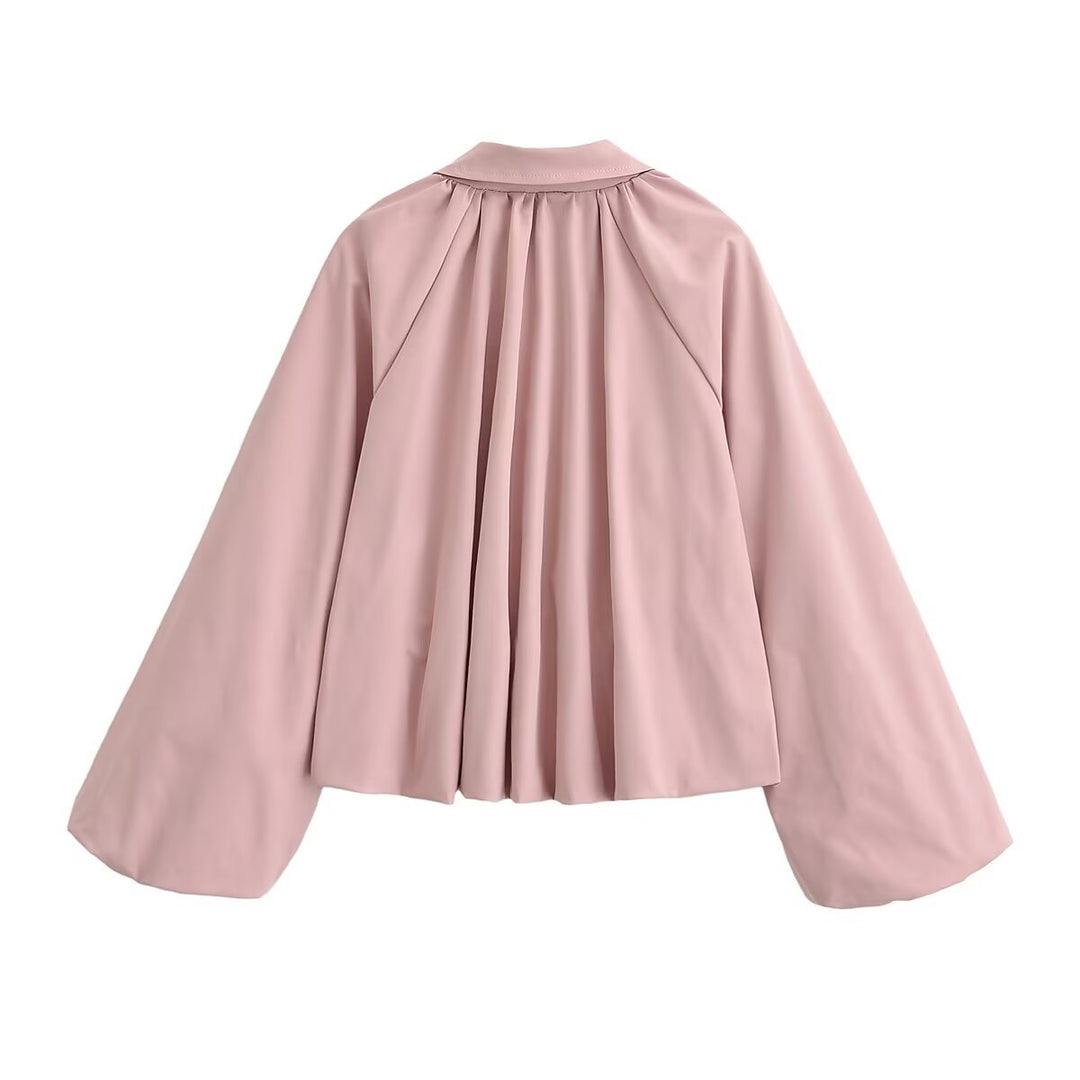 Damen Kurz geschnittene Blousonjacke mit weitem Kimonoärmel und gerafftem Saum Nord Taschen