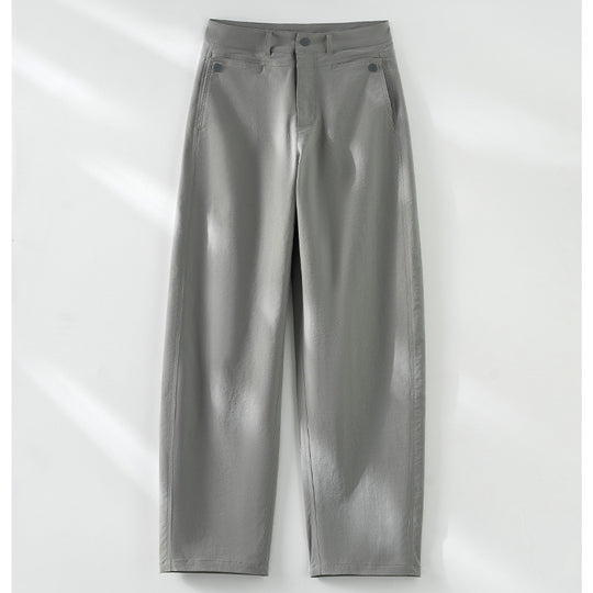 Damen Hochgeschnittene Weitbein-Hose aus fließendem Viskosemix mit Bügelfalte und Eingrifftaschen Nord Taschen