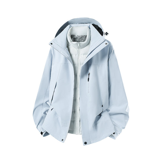 Damen Zweiteilige Softshell-Parka mit herausnehmbarer Steppinnenjacke Nord Taschen