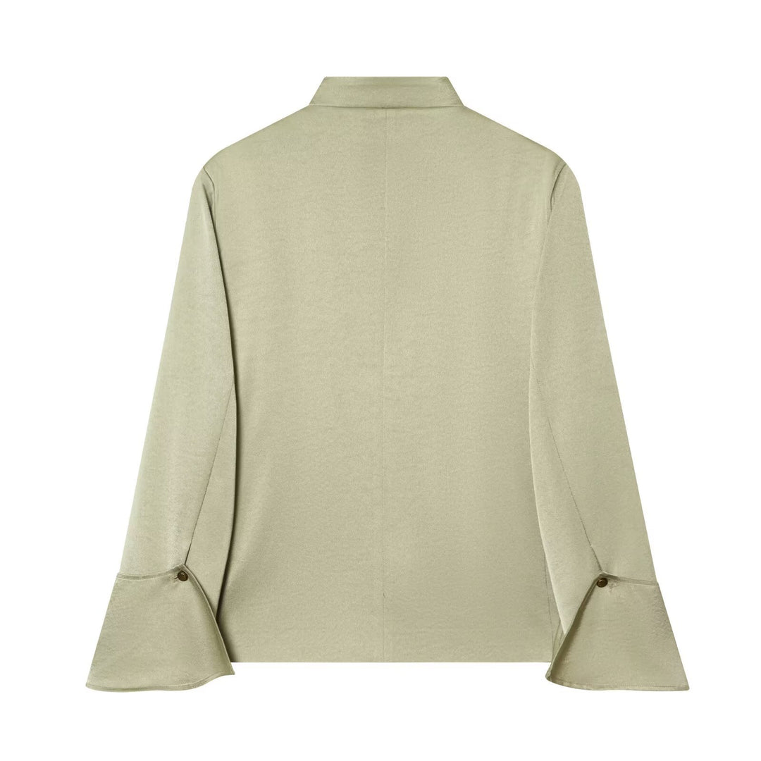 Damen Asymmetrischer Cape-Mantel mit Stehkragen und Zierknopfleiste Nord Taschen